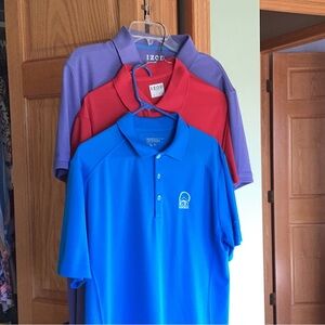 Izod Men's Polo Shirt Set - Vibrant Blue, Bold Red, Classic Purple, 3 golf shirt